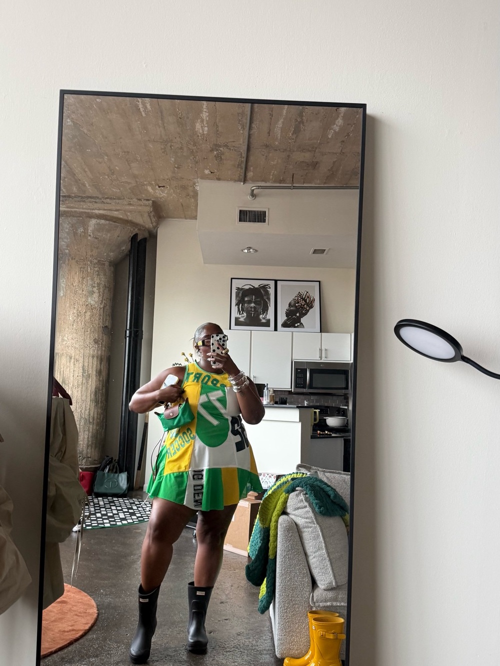 BDG Green & Yellow Soccer Tank Top Dress